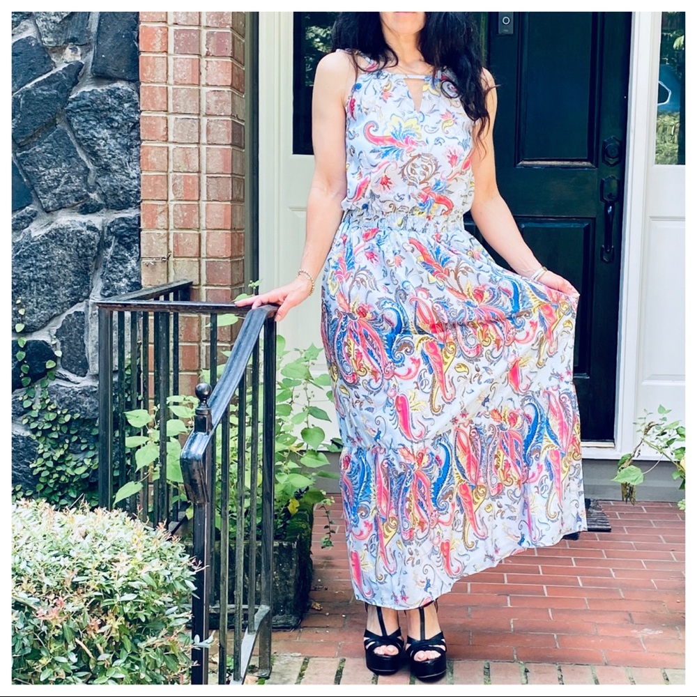 BOHO GYPSY CHIC FLIRAL TANK MAXI DRESS - Picture 6 of 8